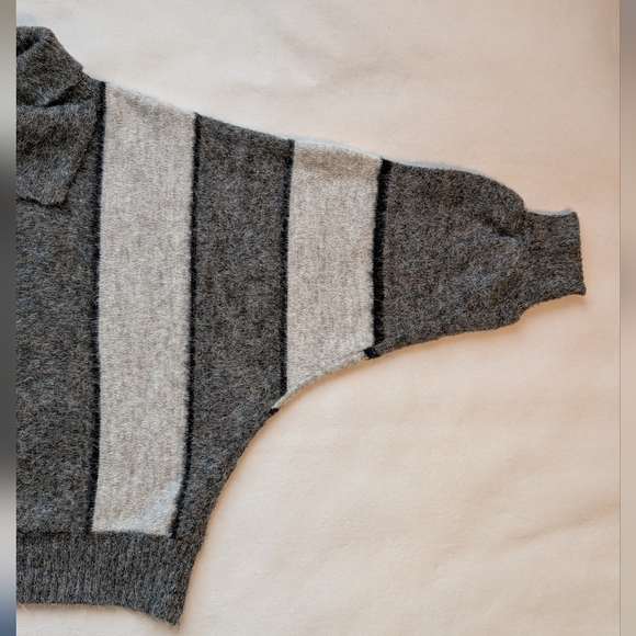 Vintage Elegant Women's Sweater Striped 80s 90s Dolman Sleeve Size S - Picture 6 of 16